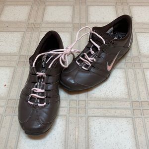 Nike brown and pink shoes 8.5 .
